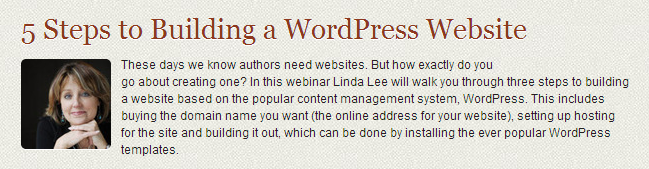 Linda Lee, how to get started setting up wordpress