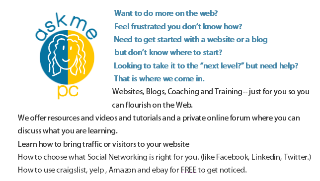 Coaching , website help, consulting and training on how to blog and use your website
