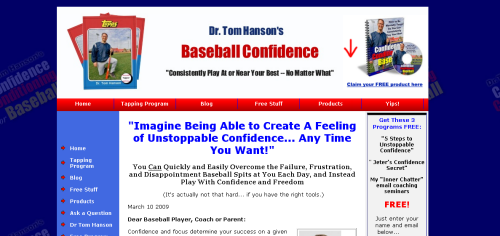 baseball confidence redesign by askmepc website design